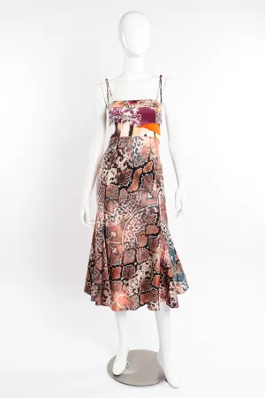 Patchwork Snake Print Silk Dress