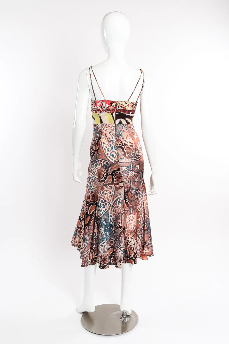 Patchwork Snake Print Silk Dress