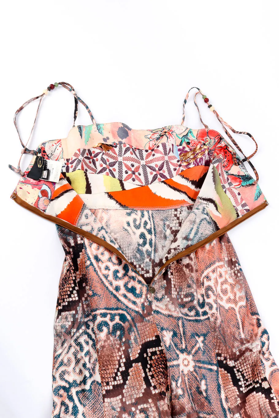 Patchwork Snake Print Silk Dress