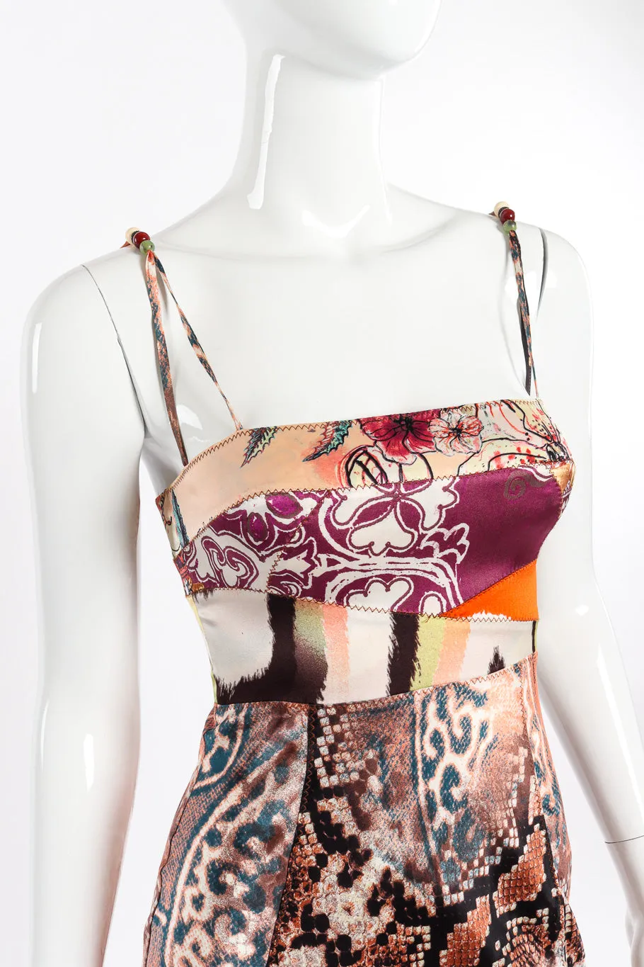 Patchwork Snake Print Silk Dress