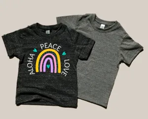 Peace Love Aloha Rainbow Shirt | Unisex Kids Shirt