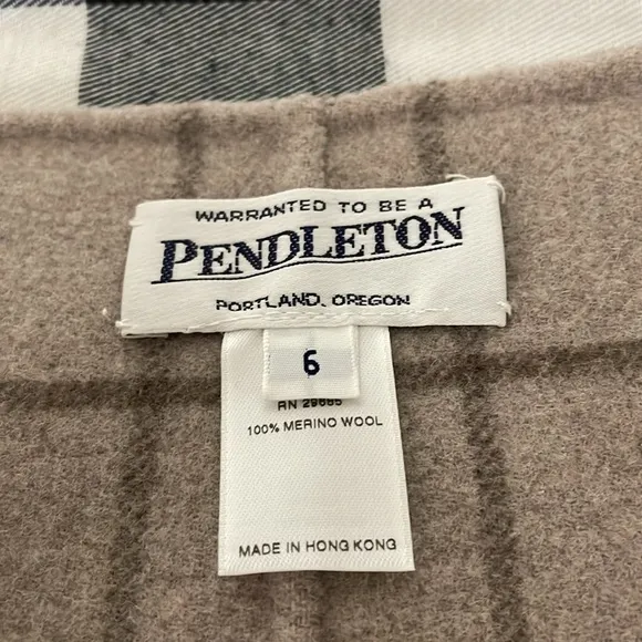 Pendleton 100% Merino Wool Plaid Skirt Women's Sz 6 Wrap Soft Thick Short Classy