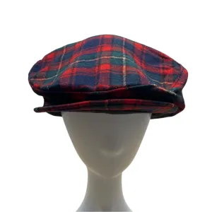 Pendleton Plaid Flat Cap Medium Virgin Wool Red & Green