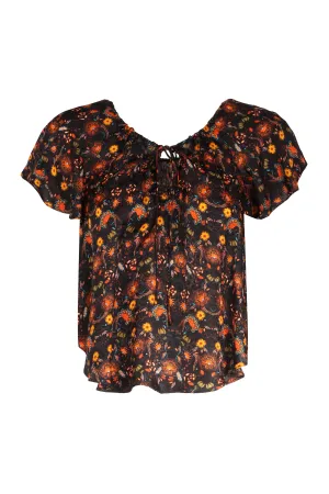 Penelope floral print silk top