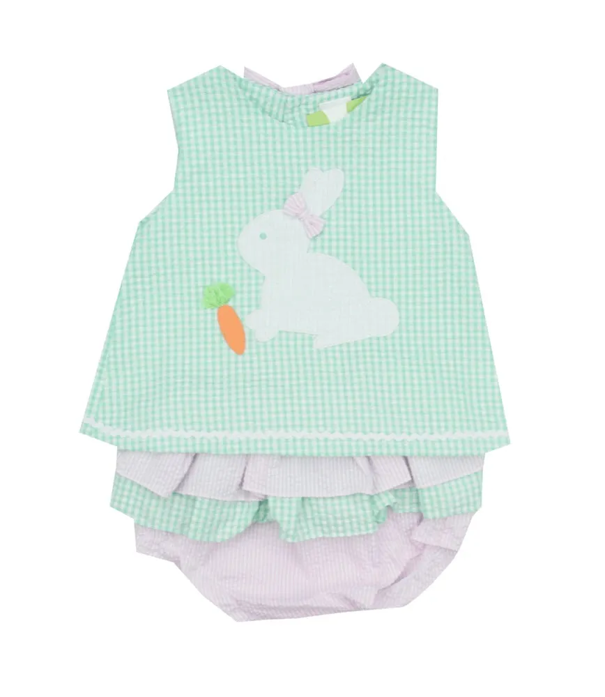 Petit Ami Seersucker Bunny Short Set