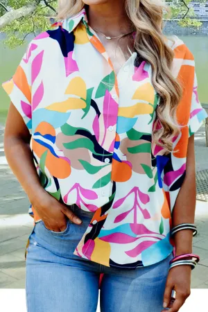 Phoebe Printed Collared Neck Short Sleeve Shirt