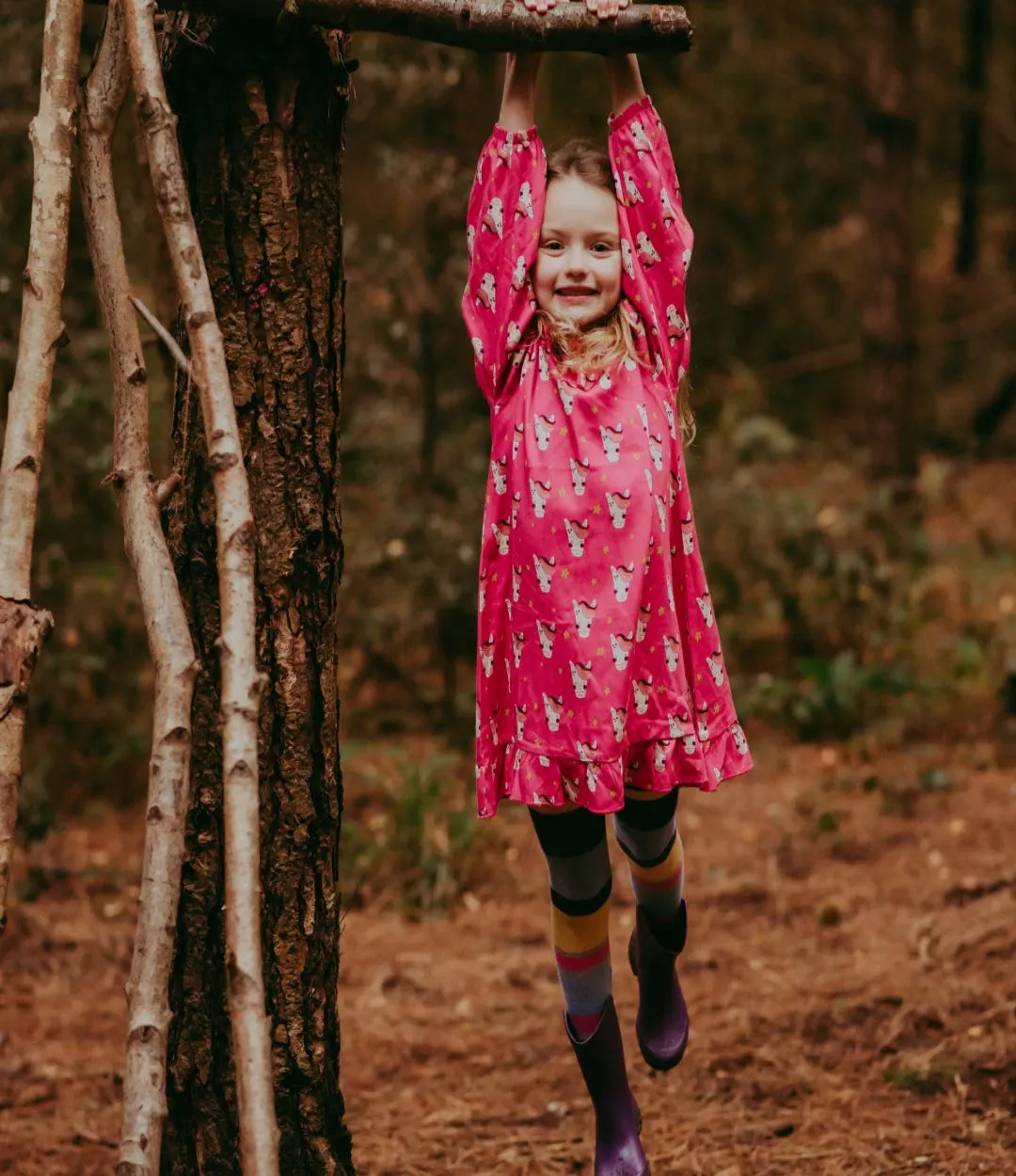 Pink Horse Print Dress