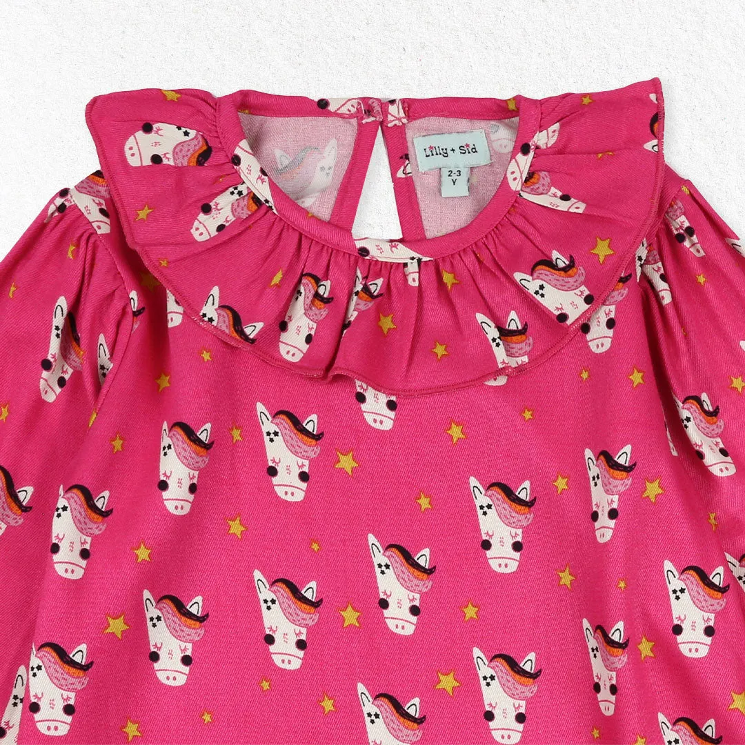 Pink Horse Print Dress