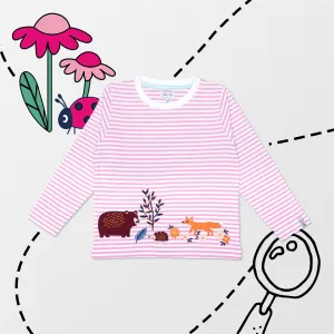 Pink Stripe Print Top
