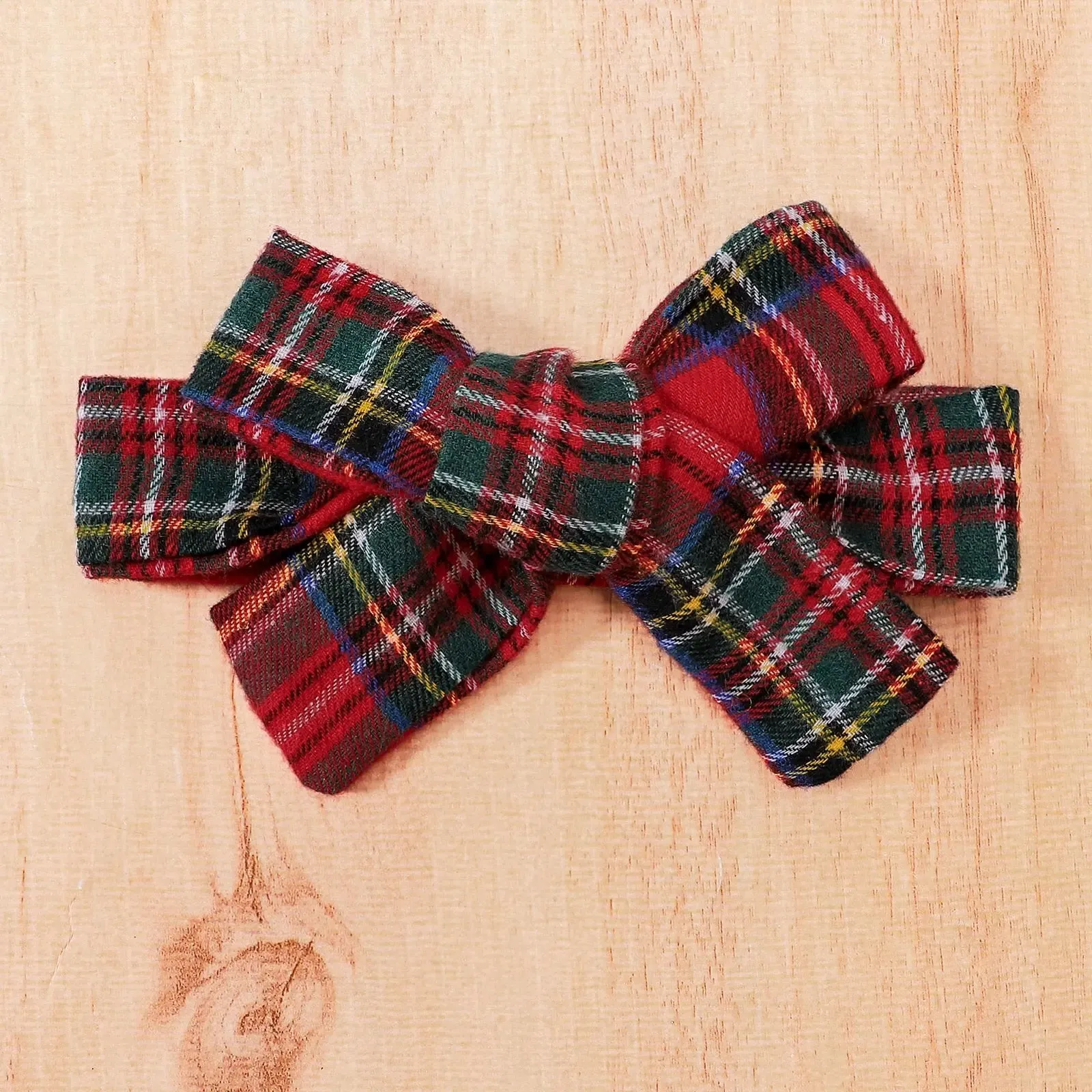 Plaid Bow Dress Long Sleeve With Headband