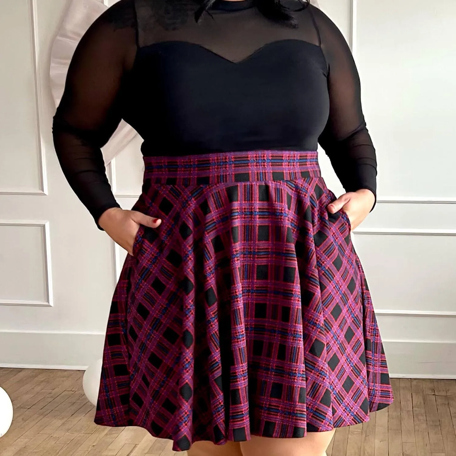 Plaid Flare Skirt - Ember (V2)