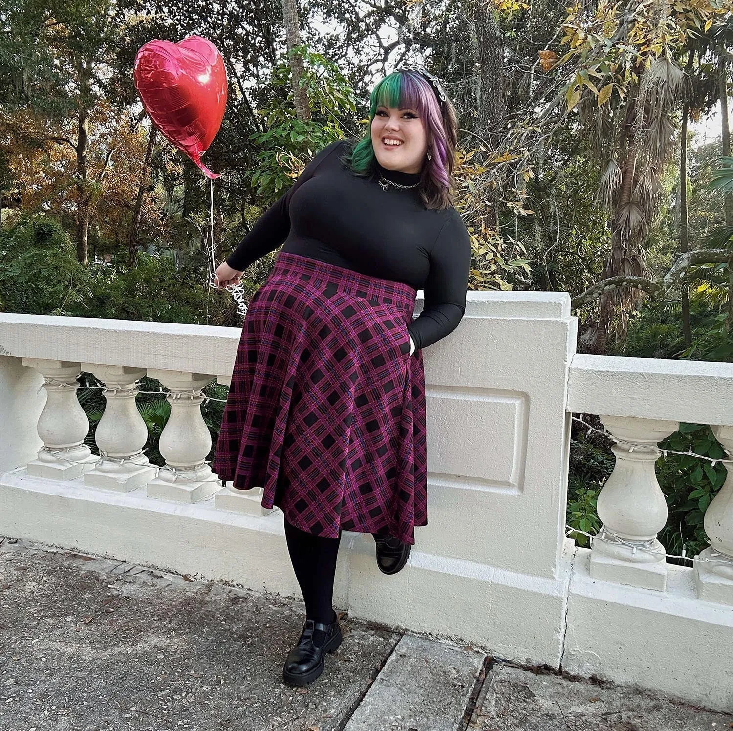 Plaid Flare Skirt - Ember (V2)
