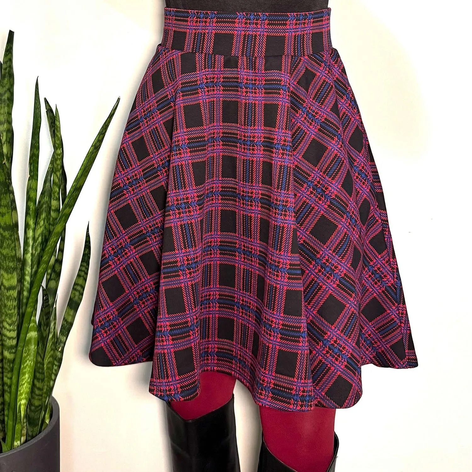 Plaid Flare Skirt - Ember (V2)