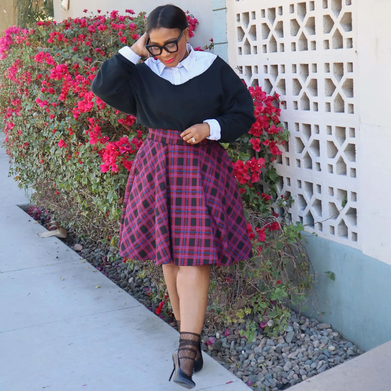 Plaid Flare Skirt - Ember (V2)