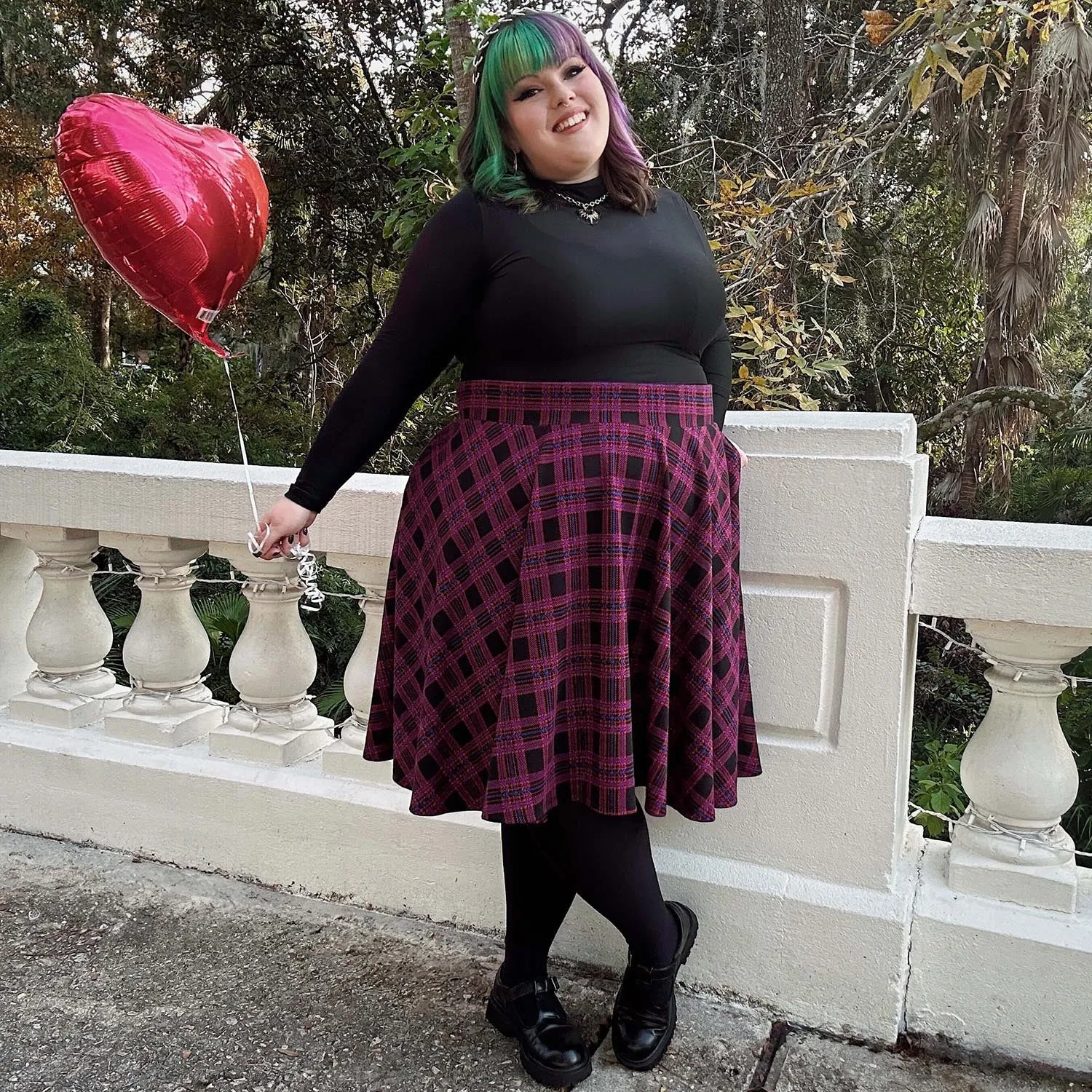 Plaid Flare Skirt - Ember (V2)