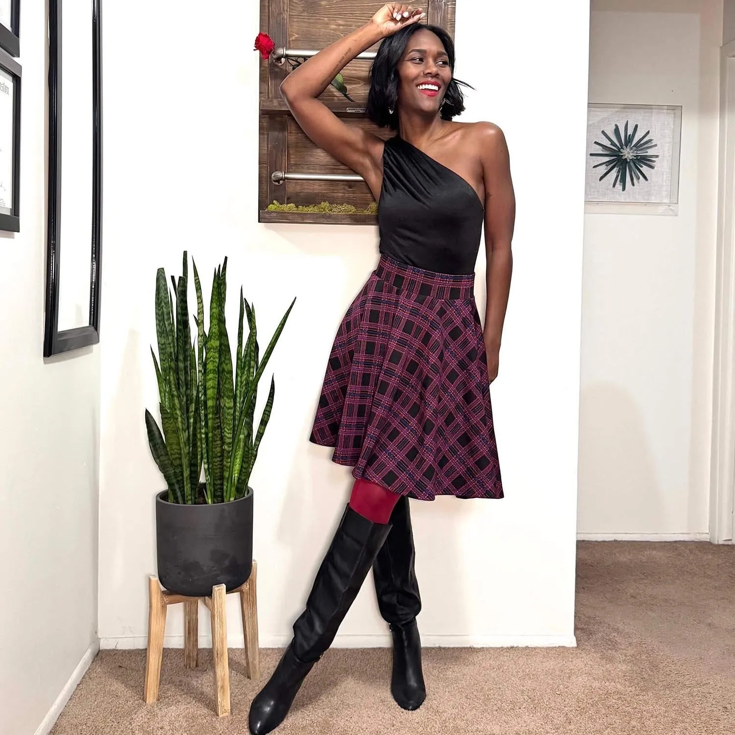 Plaid Flare Skirt - Ember (V2)