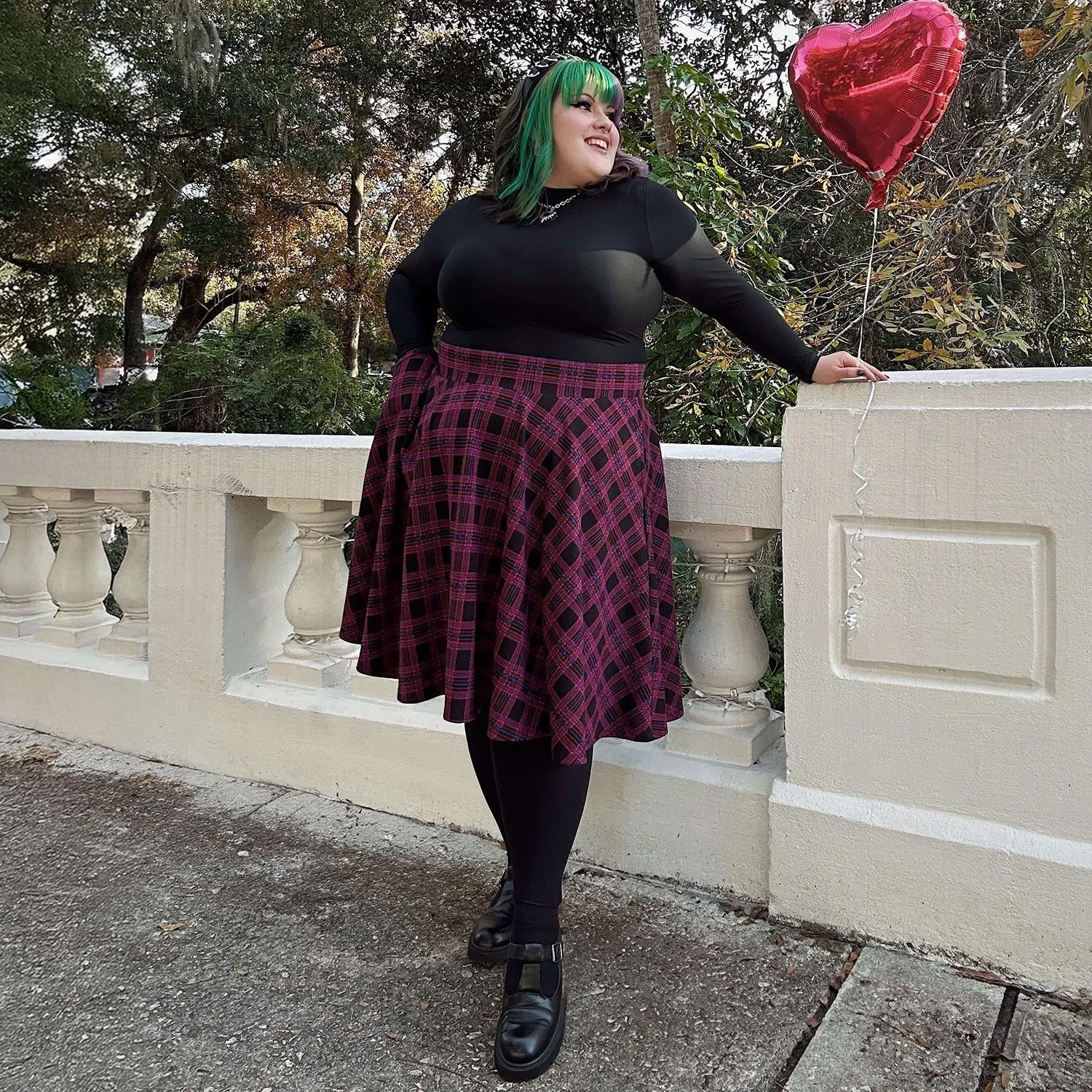 Plaid Flare Skirt - Ember (V2)