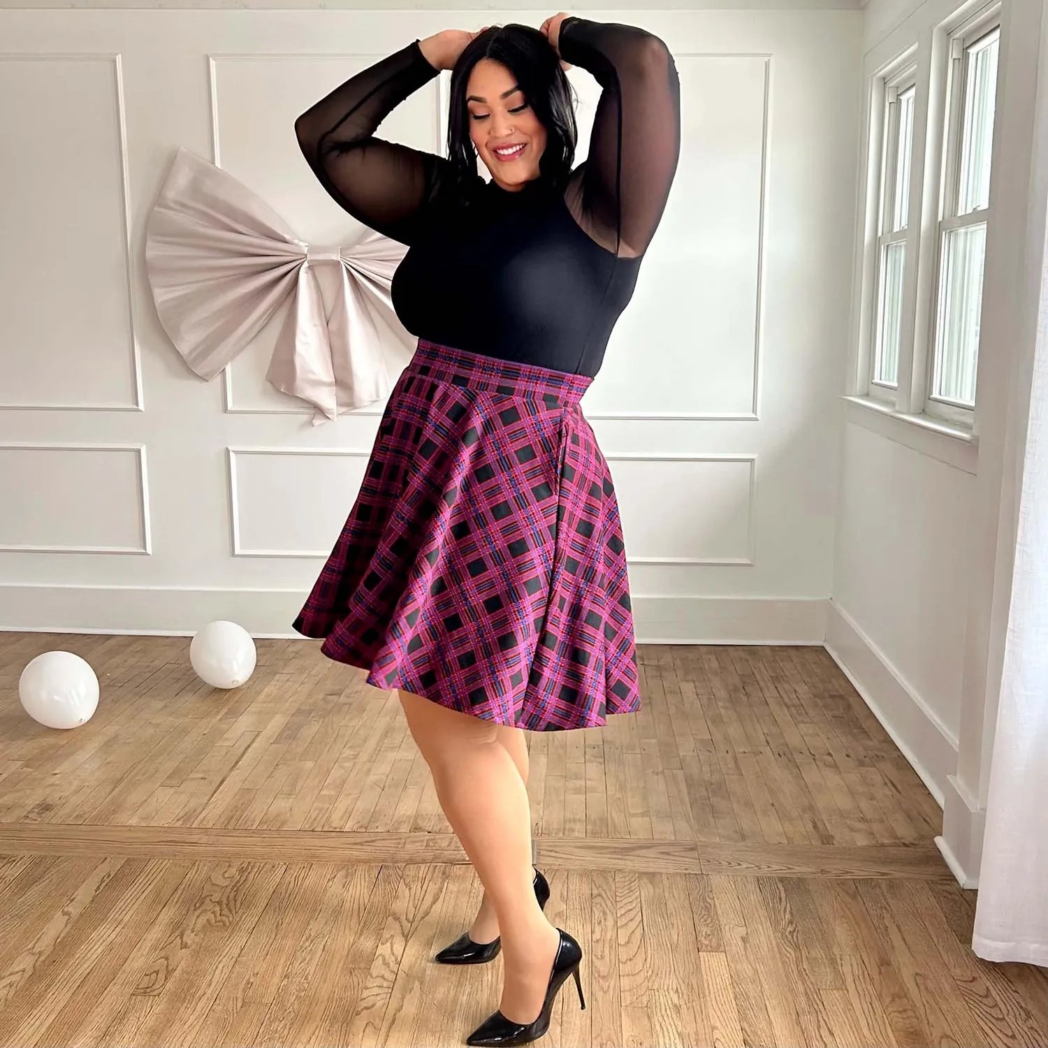 Plaid Flare Skirt - Ember (V2)