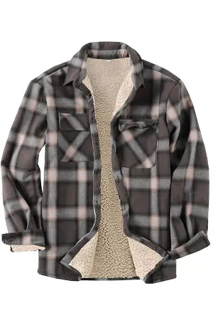 Plaid Fleece Thermal Shirt Jacket