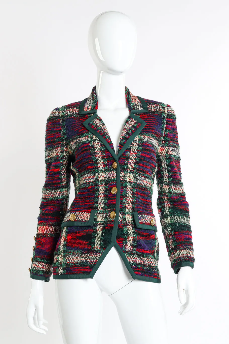 Plaid Knit Jacket