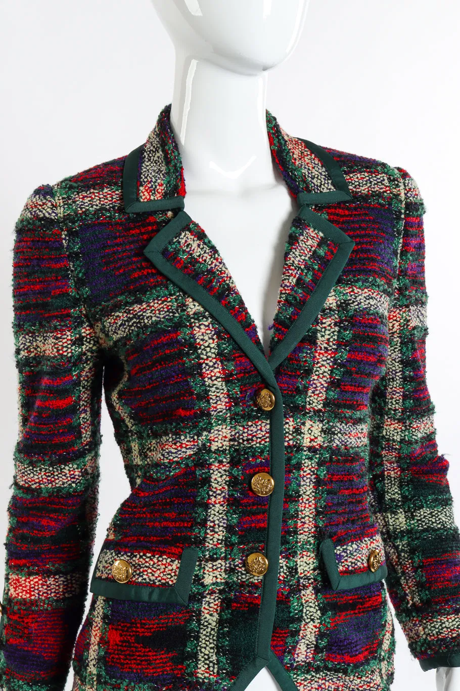 Plaid Knit Jacket