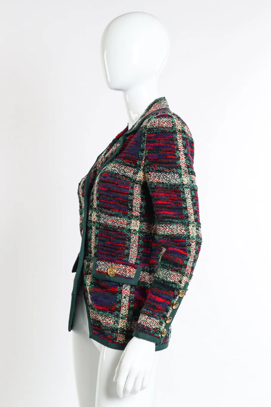 Plaid Knit Jacket