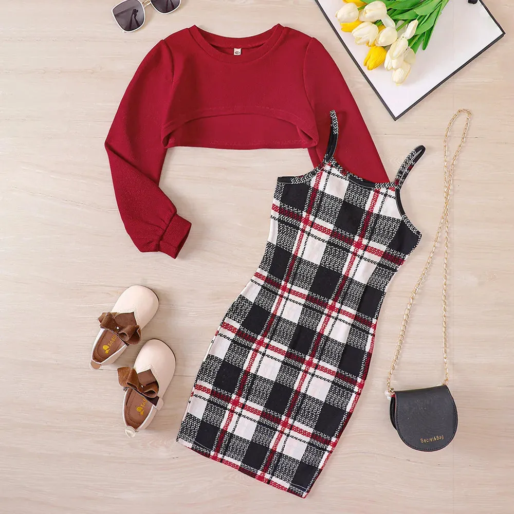 Plaid Perfection: Dress & Jumper Ensemble