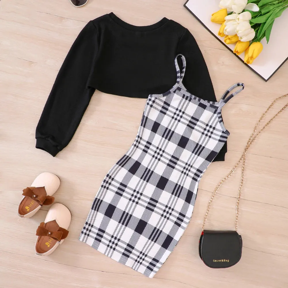Plaid Perfection: Dress & Jumper Ensemble