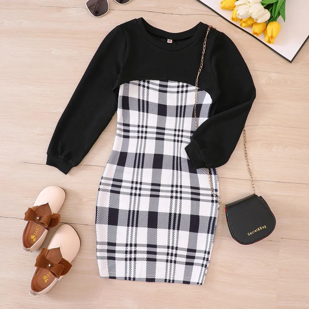 Plaid Perfection: Dress & Jumper Ensemble