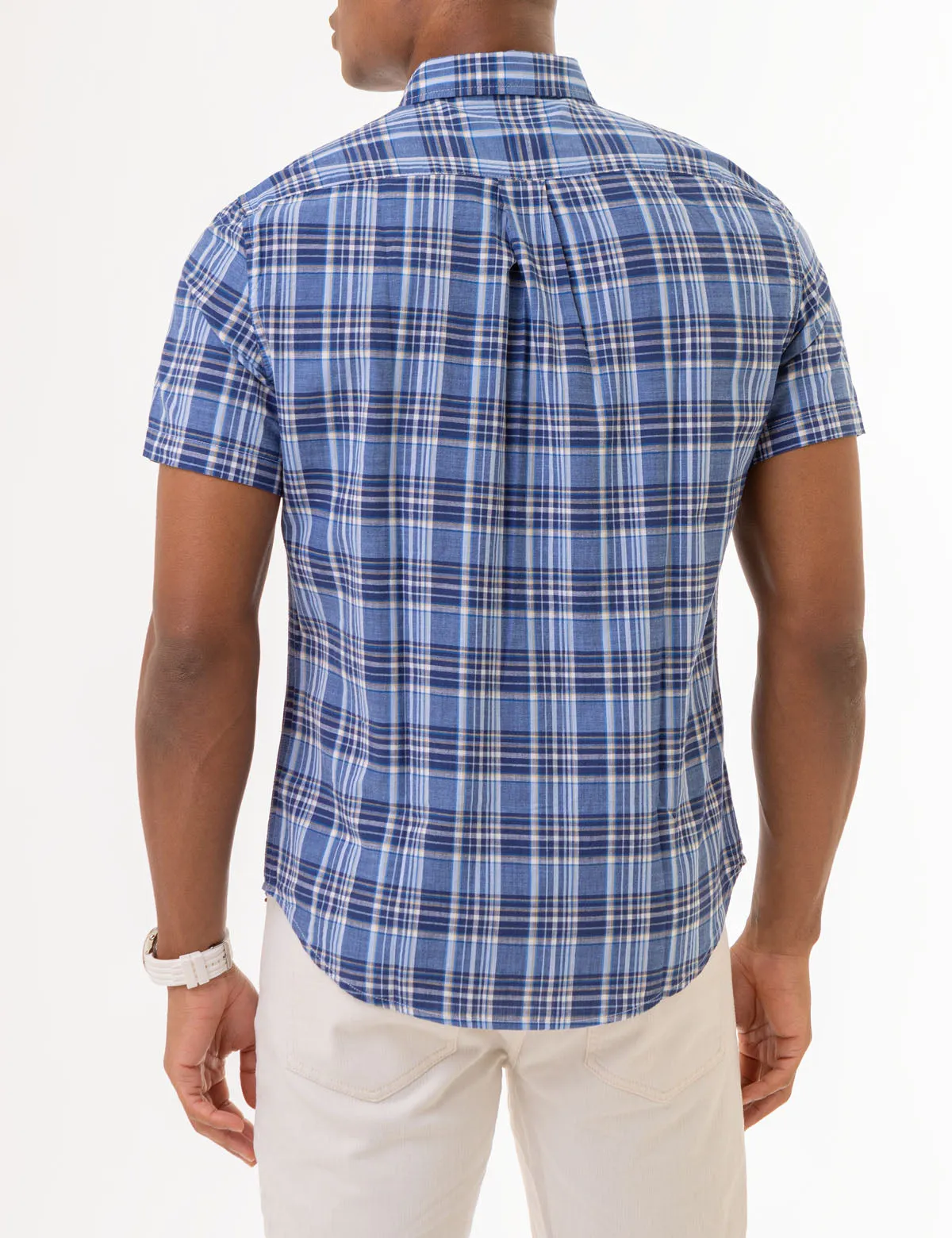 PLAID SLUB POPLIN SHORT SLEEVE SHIRT