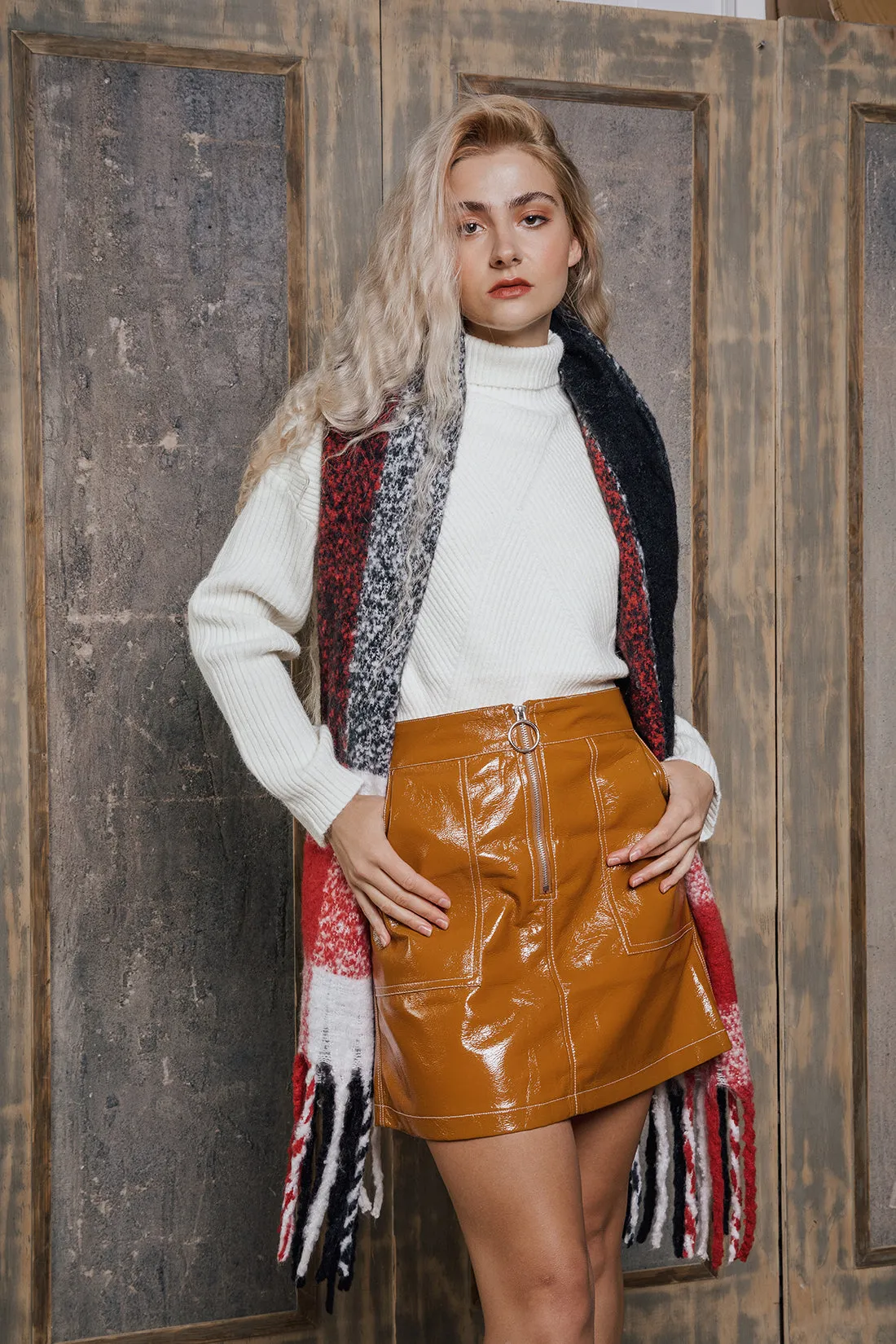 Plaid Warm Wrap Scarf
