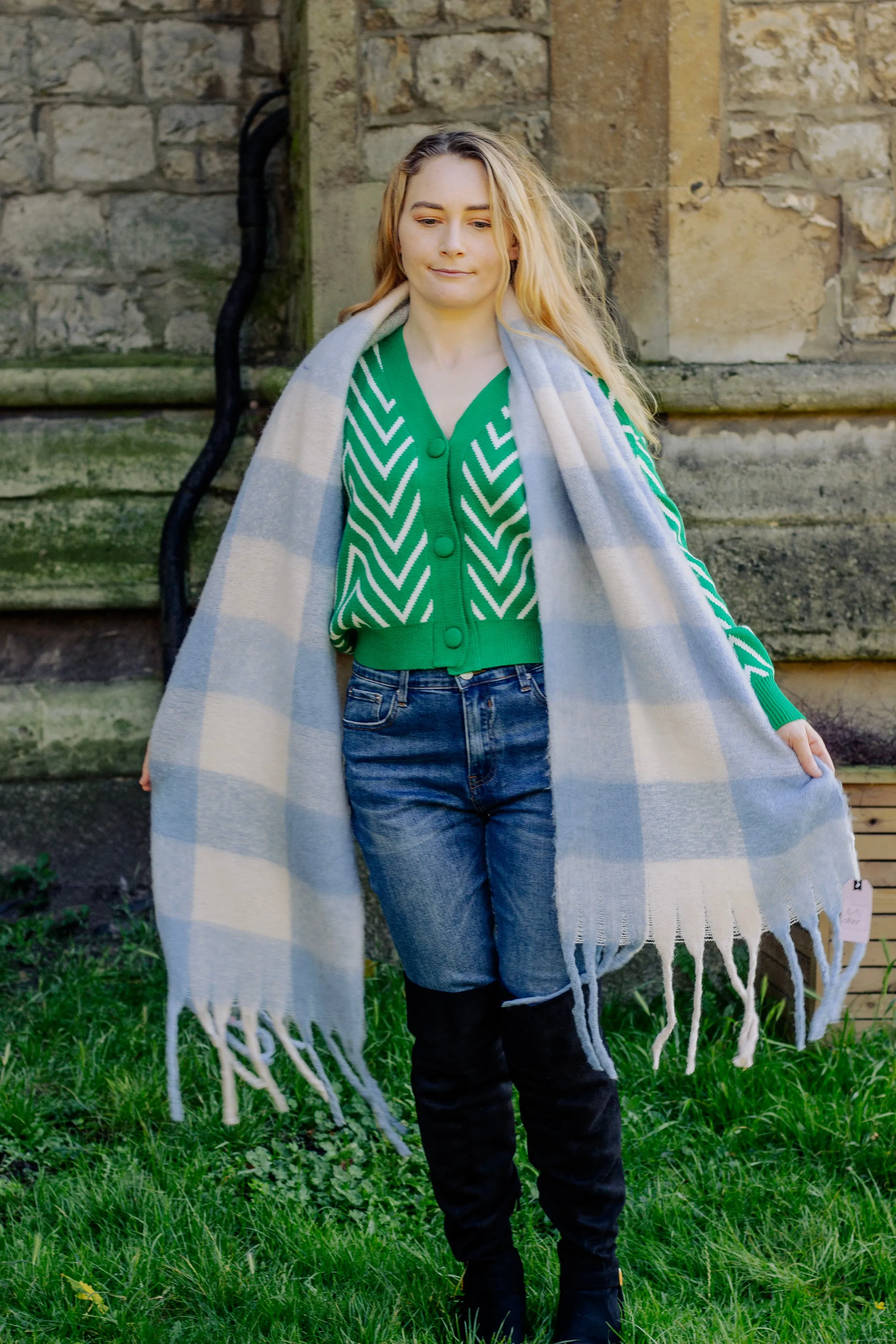 Plaid Warm Wrap Scarf