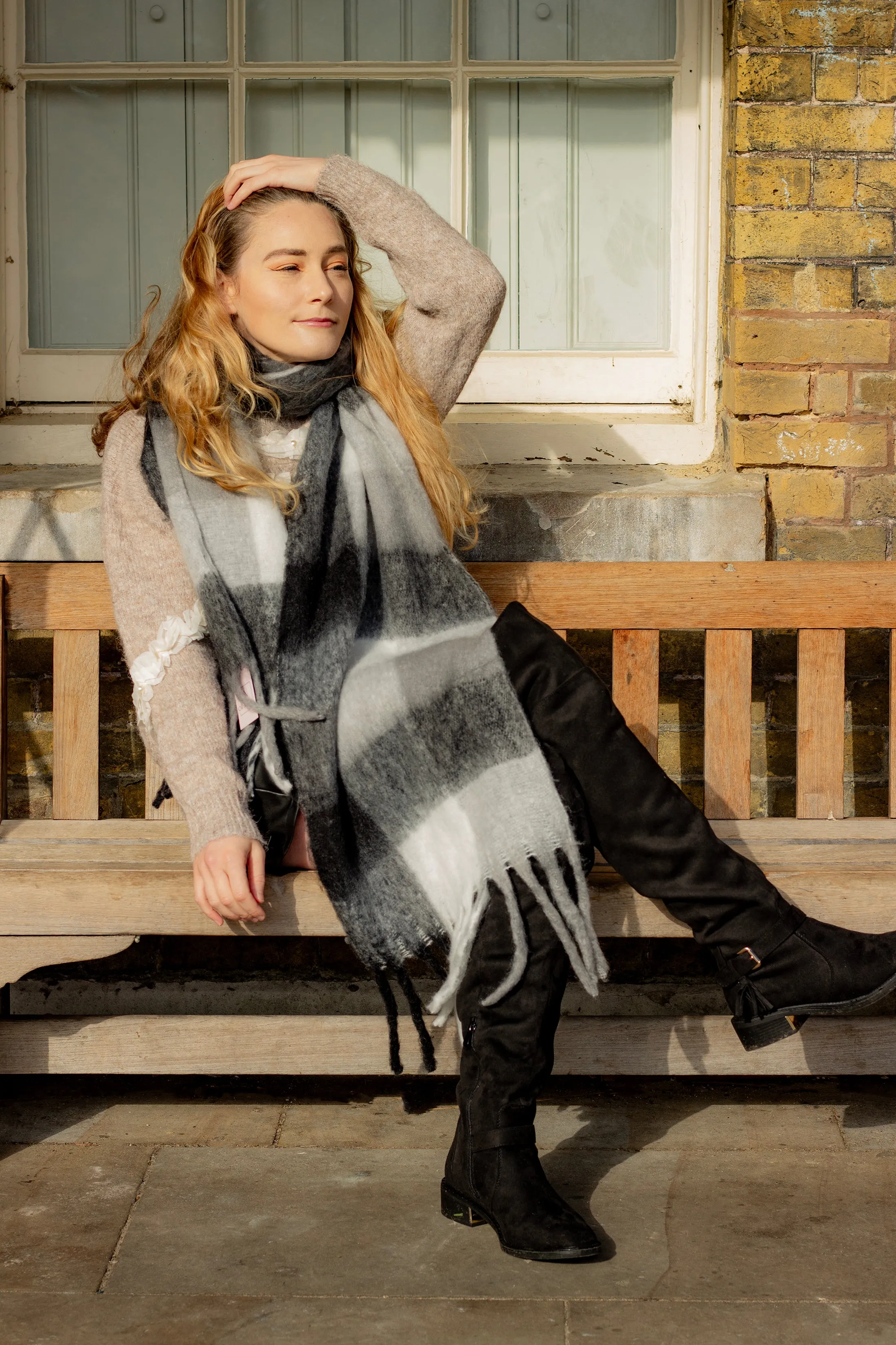 Plaid Warm Wrap Scarf