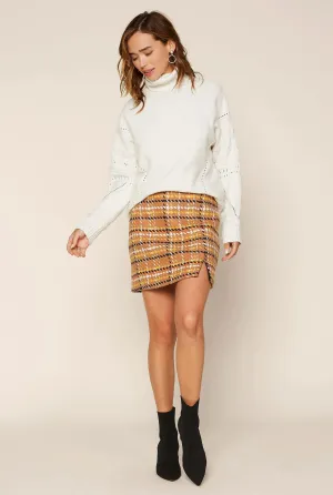 Playful Plaid Jacquard Mini In Camel