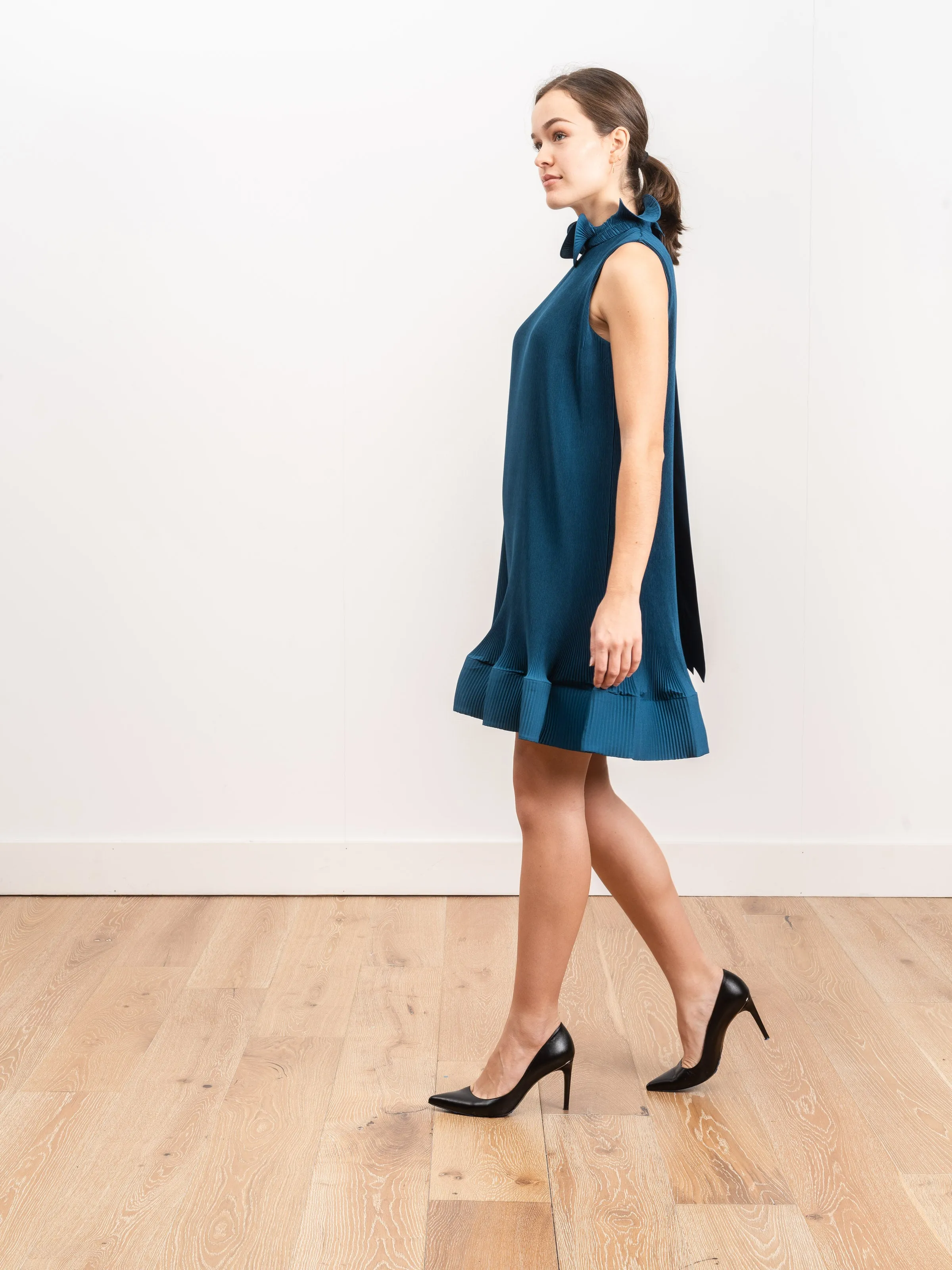 pleated short dress