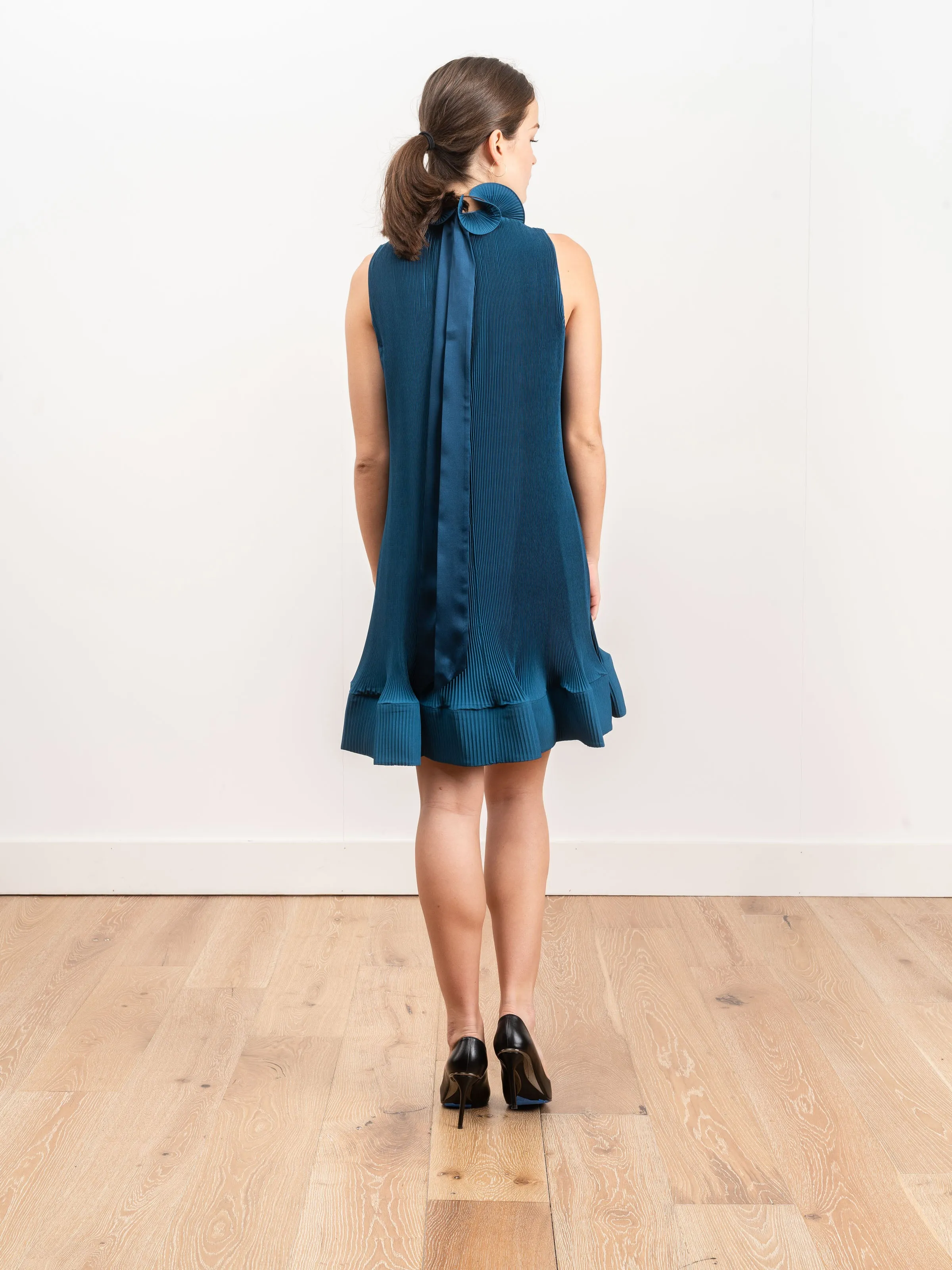 pleated short dress