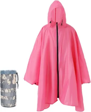 Plus Size Adult Rain Poncho with Hood and Zipper, Poncho Para Lluvia, Tactical Ponchos Adult For Camping, Hiking
