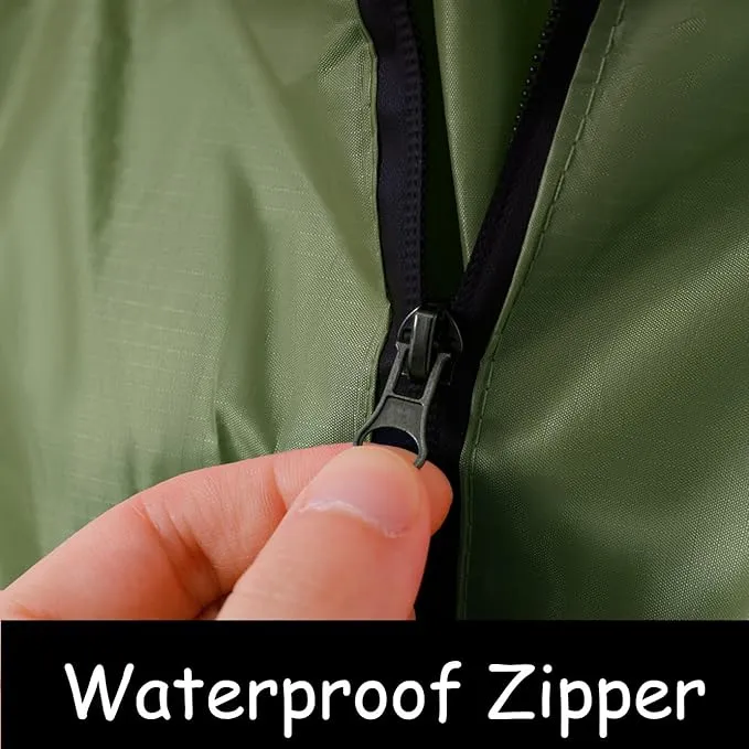 Plus Size Adult Rain Poncho with Hood and Zipper, Poncho Para Lluvia, Tactical Ponchos Adult For Camping, Hiking