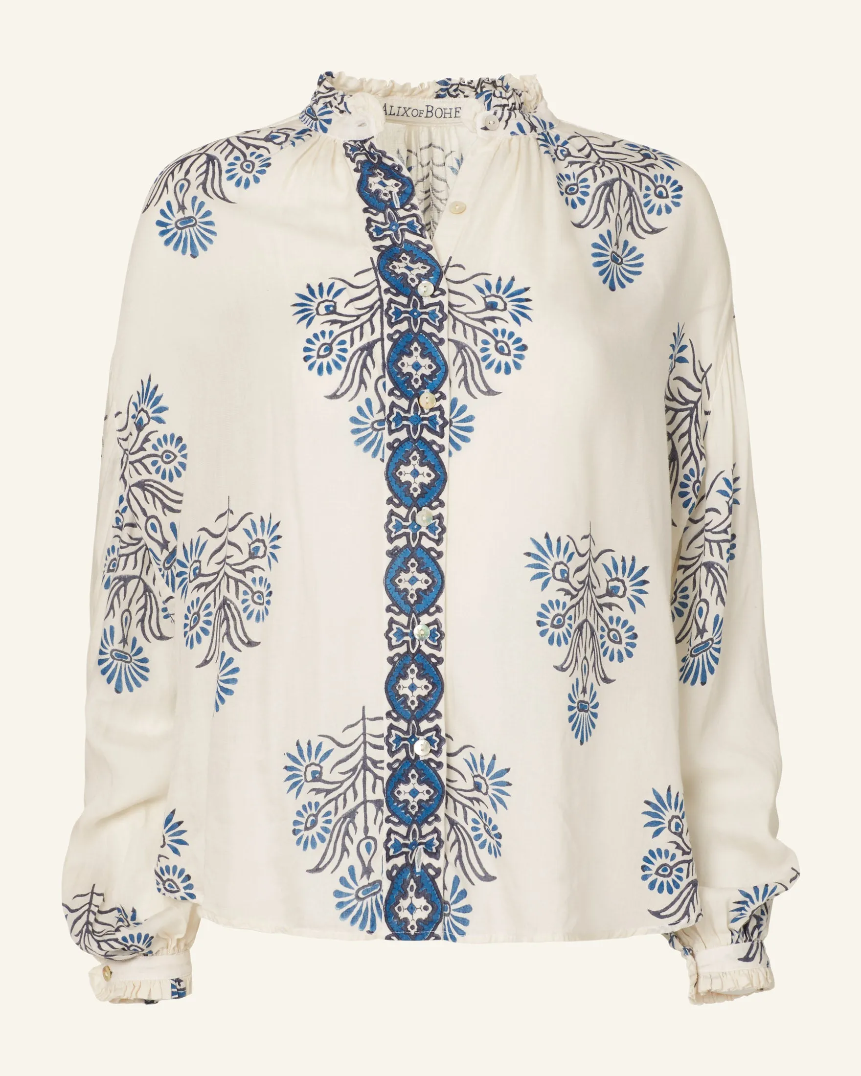 Poet Black and Blue Blouse