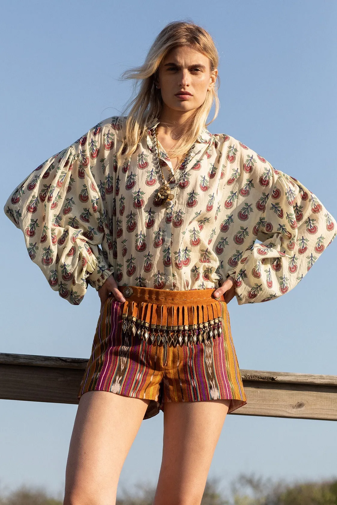 Poet Ivory Rose Blouse