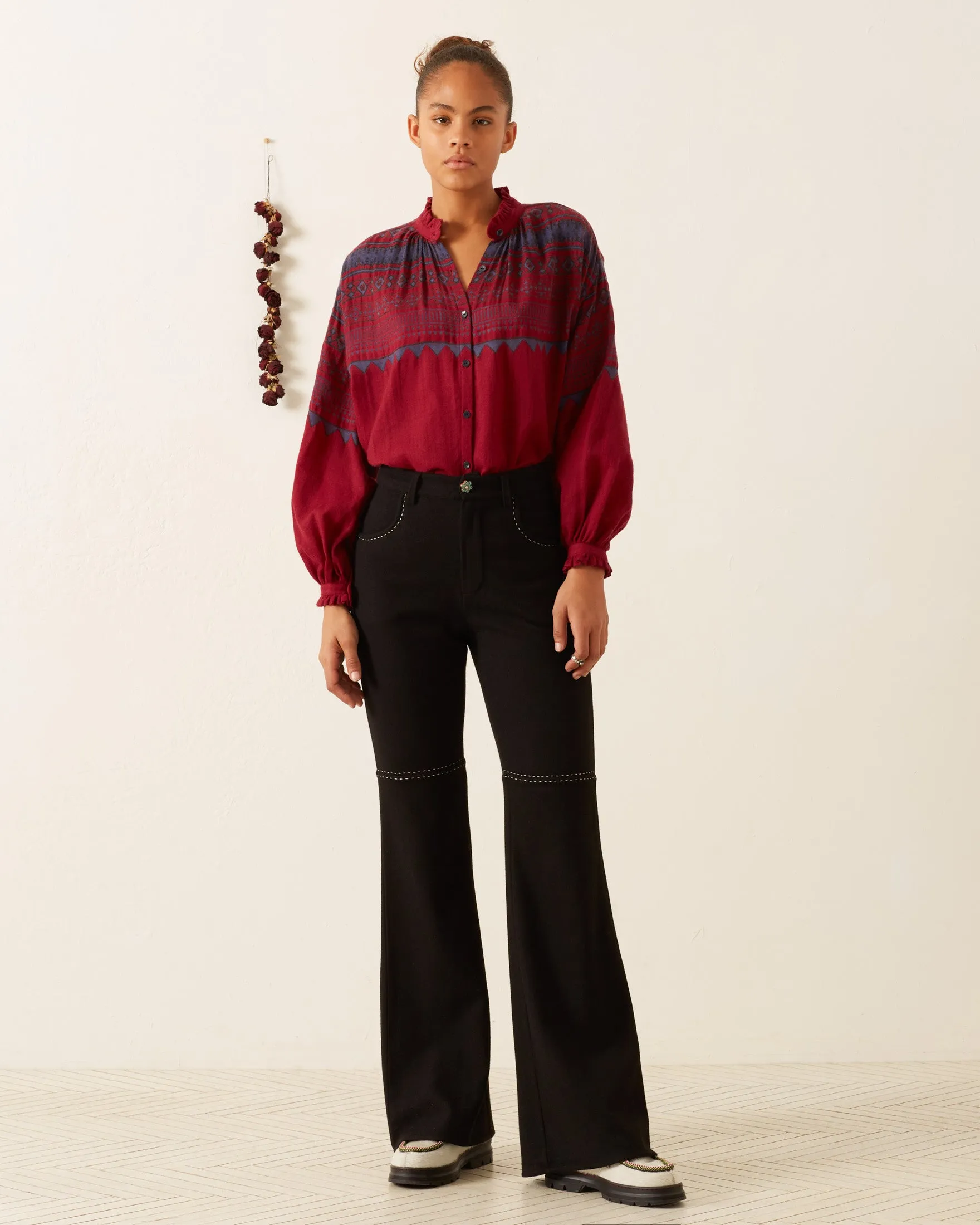 Poet Plum Fairisle Blouse