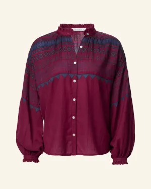 Poet Plum Fairisle Blouse