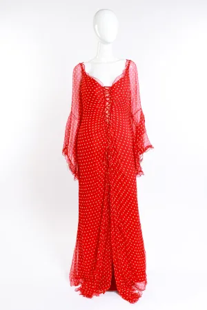 Polka Dot Silk Chiffon Gown