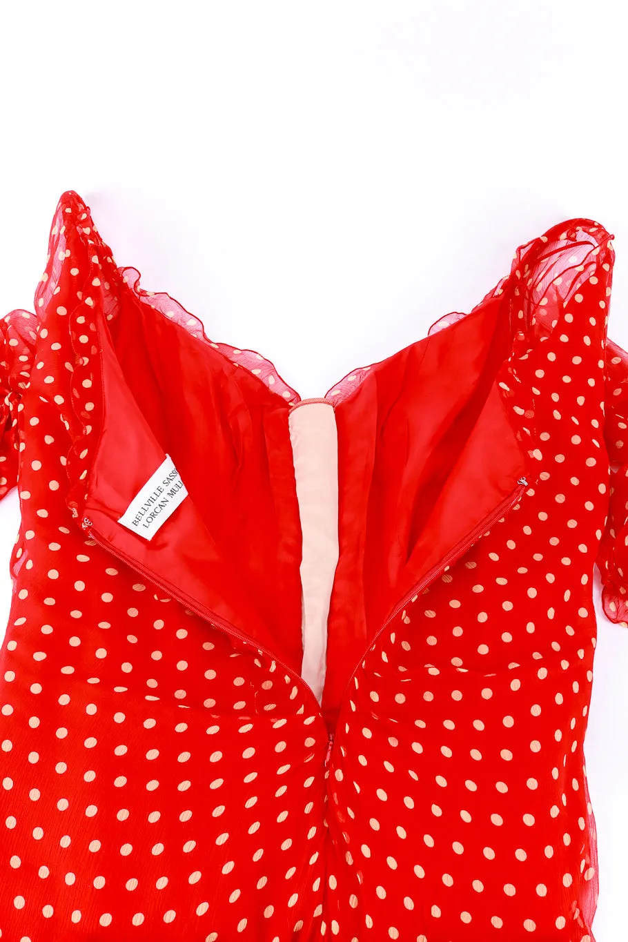 Polka Dot Silk Chiffon Gown