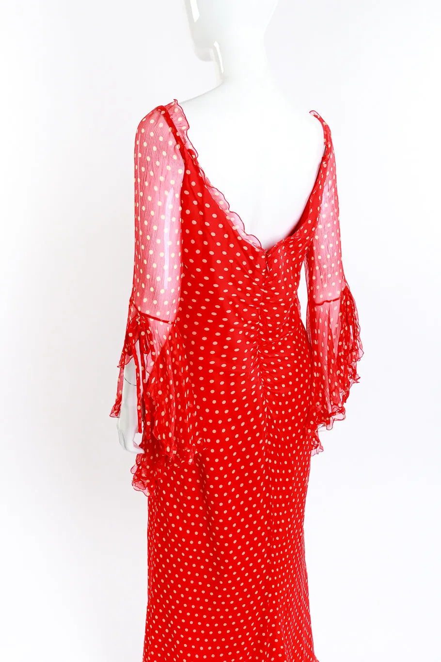 Polka Dot Silk Chiffon Gown
