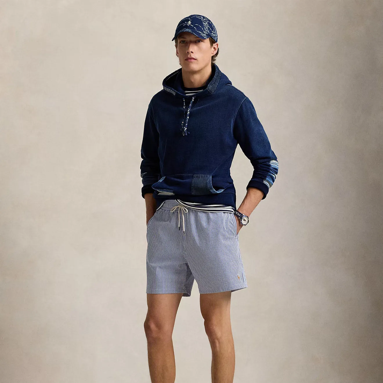 Polo Ralph Lauren 14.5 cm Traveller Swimming Trunk Cruise Royal Seersucker