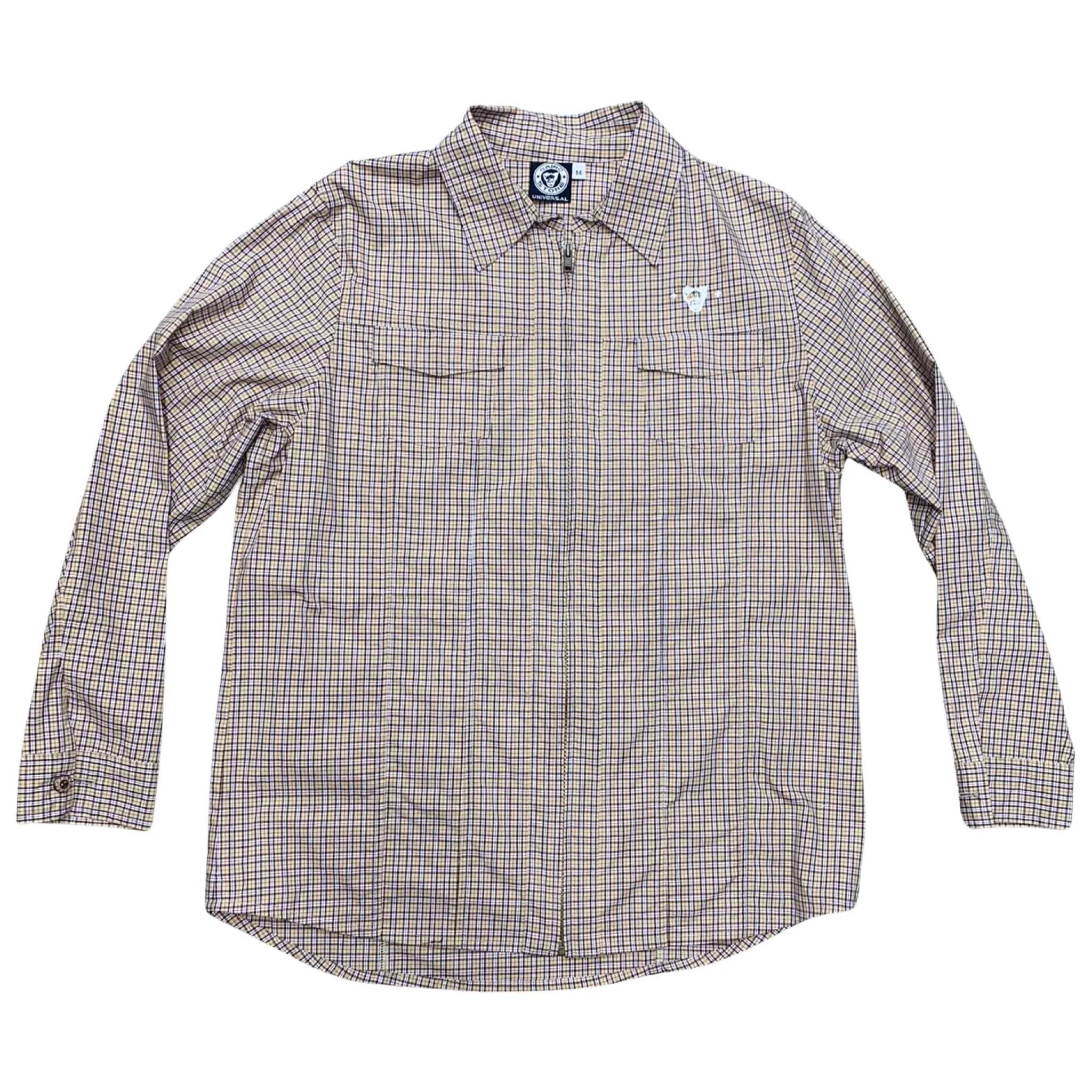 Poplin Long Sleeve Zip-up Shirt