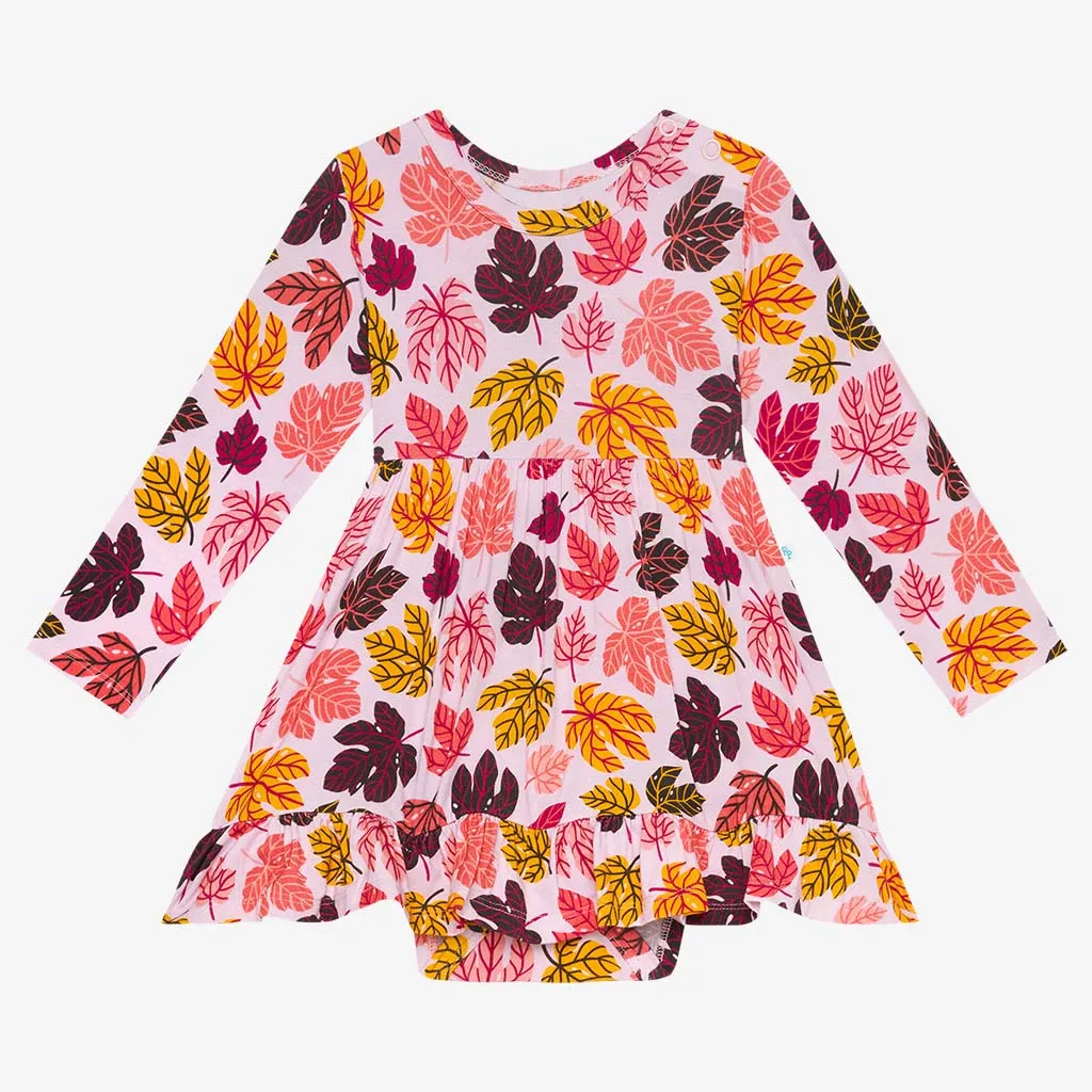 Posh Peanut Autumn L/S Ruffled Bodysuit Dress