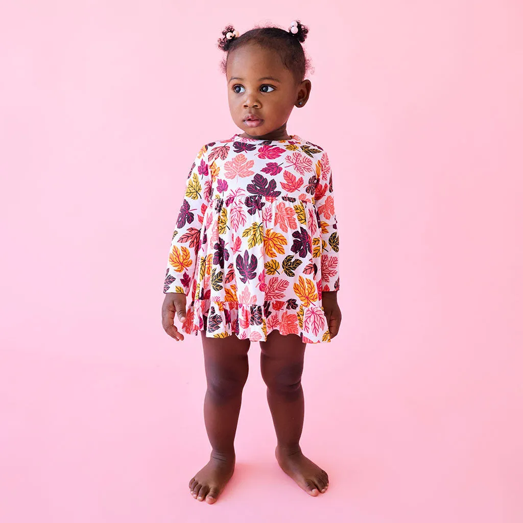 Posh Peanut Autumn L/S Ruffled Bodysuit Dress