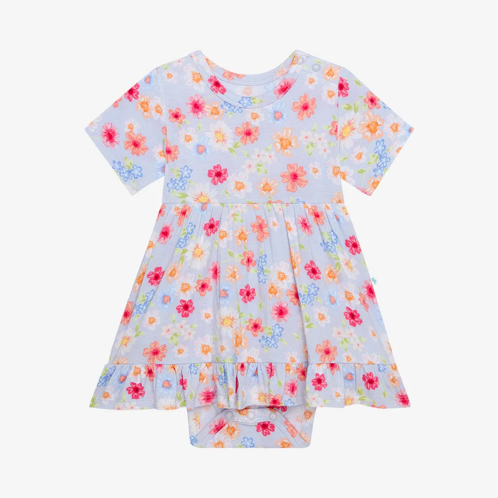 Posh Peanut Carissa Short Sleeve Ruffled Bodysuit Dress